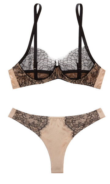 ** New Arrival ** Sandra silk satin and French Chantilly lace bra 2001-7 - SILK underwear , French lace, silk g string, silk knickers, French lingerie