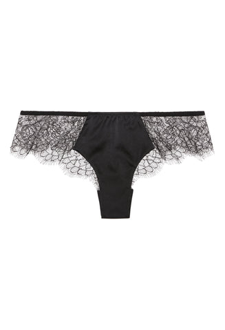 ** Lover's pick ** Sandra Silk Signature French Chantilly lace and stretch-silk satin briefs 1719 - SILK underwear , French lace, silk g string, silk knickers, French lingerie